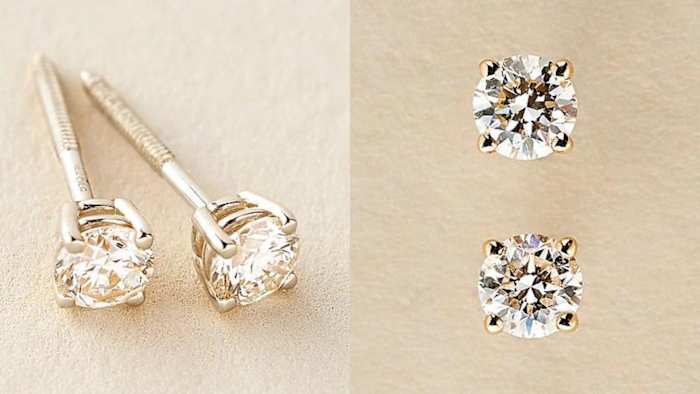 Diamond stud earrings